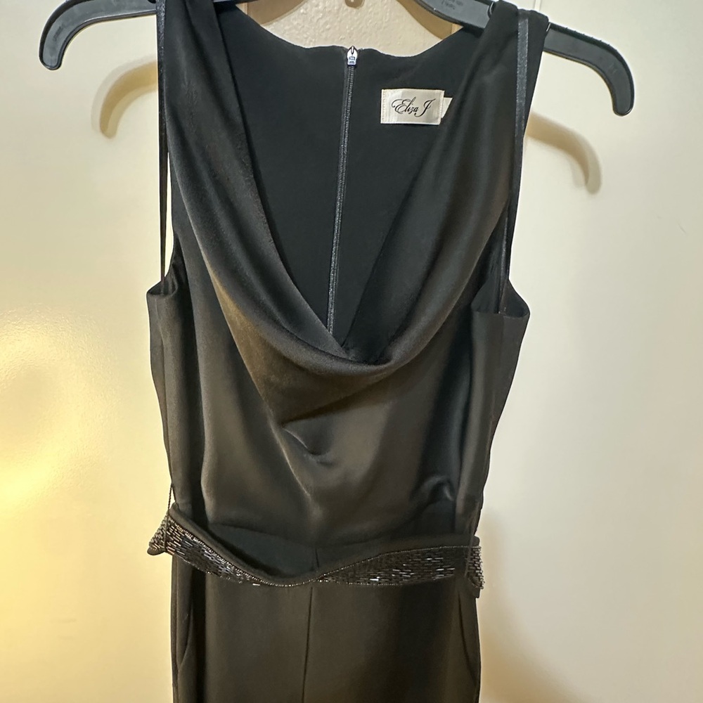 Cache Black Backless Dress with Beaded Detail